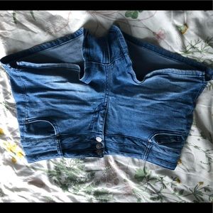 Mid Rise Denim Shorts